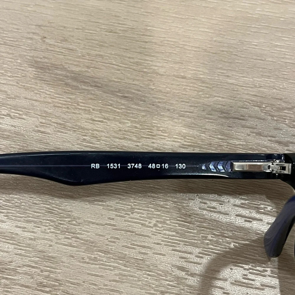 RAY BAN RB1531 3748 Black Unisex Kids Rectangle Full Rim Eyeglasses 48-16-130 - Picture 5 of 6